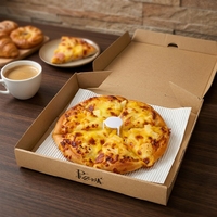 Boîte à pizza petite taille 6 pouces, format individuel, en papier kraft recyclable, avec logo personnalisé et doublure en éponge pour une seule part à emporter