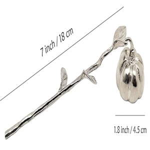 Éteignoir à bougie en argent en forme de citrouille avec long manche pour une extinction sûre de la flamme, accessoire décoratif pour éteignoirs à bougies - Product Image 3