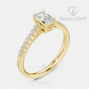 Bague de fiançailles en or blanc 14 carats avec diamant de laboratoire certifié IGI, taille radiant 0,66 carat, bijoux fins - Product Image 6