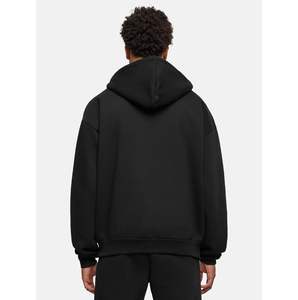 <b>Men's</b> <b>Orange</b> Hooded <b>Sweatshirt</b> Solid Color Cotton Fleece Oversized Fit Casual Pullover Pocket Design Autumn Wear - Product Image 3