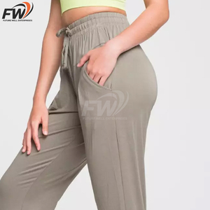 Pantalon décontracté pour femme de haute qualité, doublé polaire, à cordon de serrage, coupe ample, jambe large, style banane, chaud, pour la maison et le streetwear - Product Image 3