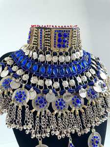 Nouvel ensemble de bijoux ethniques afghans Kuchi 2026 pour femme, collier à pampilles et boucles d'oreilles plaqués argent antique, Tikka pour mariage, fête ou Aïd - Product Image 4