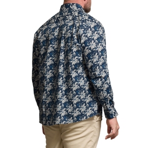 Mens Floral Print Long Sleeve <b>Shirt</b> Regular Fit Cotton Casual <b>Resort</b> Wear Lightweight Beach Style Top - Product Image 5
