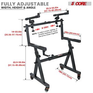 Supporto per Pianoforte Elettrico a 2 Livelli, Stile Z, Regolabile, Pieghevole, Robusto con Cinghia di Sicurezza per Strumenti a 54-88 Tasti - Product Image 2