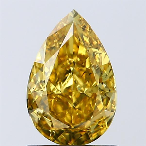 Diamant synthétique de laboratoire CVD, taille poire, pureté VVS, couleur jaune, 1 carat, solitaire, prix - Product Image 2