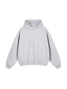 Sweat à capuche pour homme en coton 100% de qualité supérieure, avec tissu épais, cordon en coton 100%, personnalisable, pull-over uni, coupe courte et ample - Product Image 3