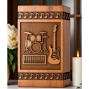 Handmade Rosewood Drum Urn: Engraved Musician Memorial urn Memorial Keepsake by AYAANS - Product Image 1
