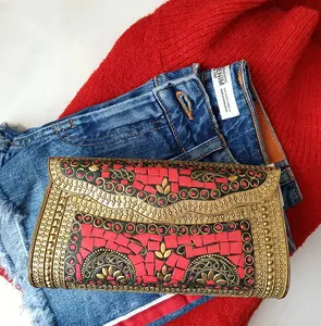 Bolso de mano de FIESTA DE TRABAJO DE Metal con diseño de mosaico de joyas, bolso de mano para mujer y niña a precio barato de LUXURY CRAFTS