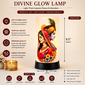 Radha Krishna LED Night <b>Lamp</b> Acrylic Spiritual Table Light <b>USB</b> Touch Decorative Bedside Janmashtami Diwali Gift Home Temple Room - Product Image 5