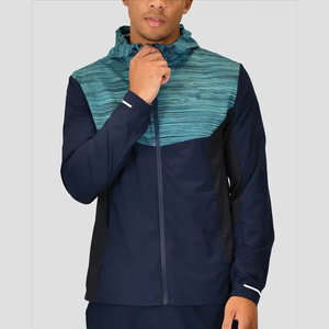 Men Color Blocking Hooded <b>Tracksuit</b> Full Length Zipper Fly Quick Dry Sporty Regular Fit Autumn Wear Polyester Material - Product Image 5
