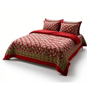 Golden World Rajwada Luxe Cotton 3-Piece Bed <b>Sheet</b> Set Super King Size Solid Pattern Includes <b>Fitted</b> <b>Flat</b> for Home Hotel Bedding - Product Image 1