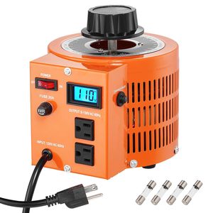 Trasformatore di Tensione Variabile Automatico 2000VA, 15.3 Amp, Ingresso 110V, Uscita 0-130V, Regolatore di Tensione AC con Display LCD, 4 Stabilizzatori Extra - Product Image 1