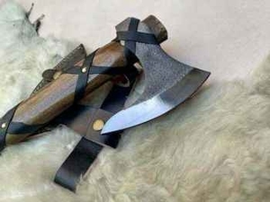 High Quality Industrial Stainless Steel Damascus Flat Backed Handmade <b>Pizza</b> Cutter Axe Head 2 2/5 OBM Customizable Rose Wood - Product Image 2