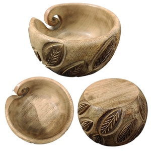 Bol décoratif en bois de manguier naturel de haute qualité, fait main, de luxe, rond, vintage, multi-usages, finition brune, personnalisé - Product Image 4