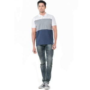 Camiseta de punto 100% algodón para hombre al por mayor, con logo bordado personalizado, bolsillo, antiarrugas, estilo urbano, cuello vuelto - Product Image 1