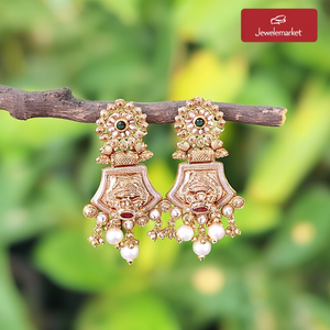 Pendientes Colgantes de Diseño Jewelemarket con Detalles de Piedra Pota y Perla 10575423PGR - Product Image 3