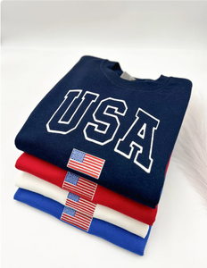 Sudadera Vintage con Cuello Redondo y Bandera de EE. UU., Sudadera Retro Americana Extra Grande, 4 Colores, Ropa Urbana Unisex - Product Image 1