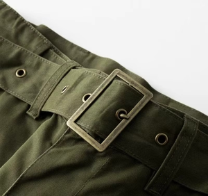 Pantalon long décontracté kaki pour homme, style Gurkha, taille ajustable, en toile, coupe droite, blanc et kaki, vente en gros - Product Image 6