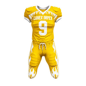 Uniforme de Fútbol Americano Amarillo para Hombre de Alta Calidad, Impresión por Sublimación, Transpirable, para Entrenamiento, Talla Adulto - Product Image 2