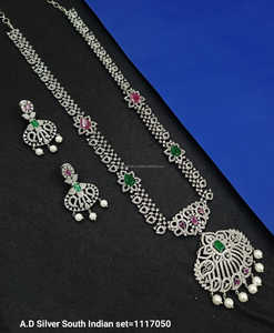 Ensemble de bijoux de mariée en diamant américain classique Collier et boucles d'oreilles en deux pièces pour mariage Style classique à la mode - Product Image 2