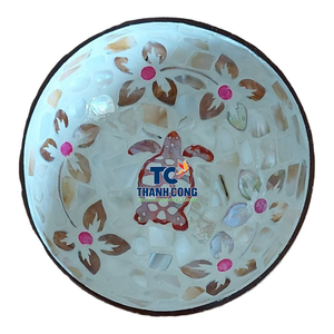 Vietnam Supplier <b>Cheap</b> Mother of Pearl COCONUT SHELL BOWL Low MOQ Souvenir <b>Gift</b> Shell Inlay Bowl Factory Wholesale Price - Product Image 1