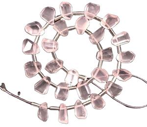 Pierres précieuses en Quartz Rose naturel 26 pièces pépites à facettes en forme de perles nouvel arrivage fabrication de bijoux faits à la main - Product Image 1