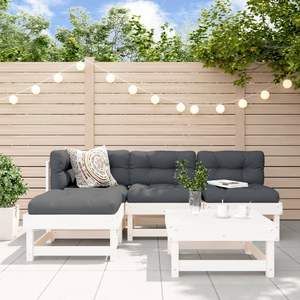 Ensemble de salon de jardin blanc anthracite - Product Image 1
