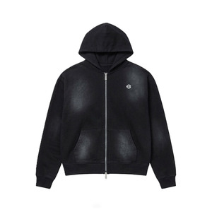 Sudaderas con capucha y cremallera para hombre, efecto lavado, de algodón grueso y forro polar, estilo oversize, para streetwear, fabricación a granel con MOQ bajo - Product Image 3