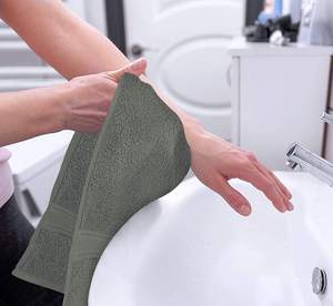 Serviette de toilette style hôtel en pur coton, logo personnalisé, douce, pour la maison, le spa, le bain, couleur unie, super douce, haute qualité, vente en gros - Product Image 3
