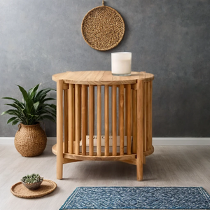 Mesa de Noche Plegable de Madera Maciza de Primera Calidad con Amplio Espacio de Almacenamiento, Diseño Moderno para el Hogar, Hotel, Dormitorio y Comedor - Product Image 4