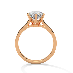 Elegante Anillo de Compromiso de Oro Rosa de 14K con Diamante Cultivado en Laboratorio de Seis Puntas, Certificado GRA, Corte Brillante - Product Image 3