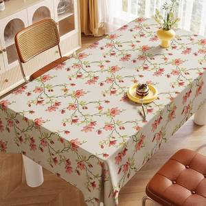 Nappe de table rouge tissée 100% coton, couleur unie, rectangulaire, lavable, pour hôtel, restaurant, mariage et usage domestique - Product Image 4