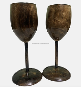 Glass & <b>Goblets</b> Acacia Wooden Drinking Glass for Home Hotel Drink for Juice Natural Wooden Texture From India - Product Image 5
