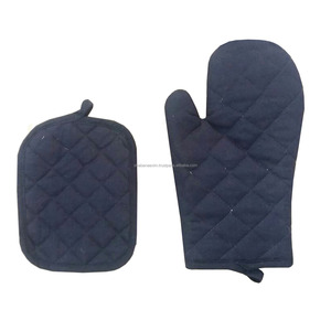 Mitaines de four en coton rosâtre avec support de casserole élégance moderne équipement de cuisine résistant à la chaleur de couleur unie pour la cuisson et la cuisson - Product Image 5