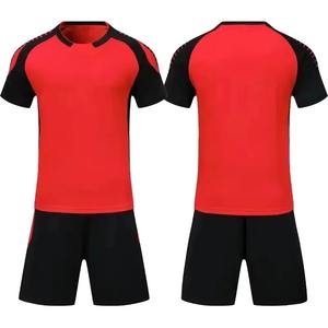 Uniformes de fútbol de poliéster para hombre, conjunto de uniforme de fútbol negro y naranja, camiseta de fútbol, conjunto de pantalones cortos de fútbol - Product Image 5