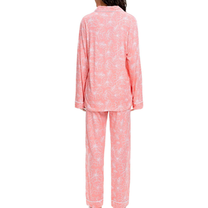 Conjunto de Pijama de Satén de Seda 100% Tejida con Estampado Digital Personalizado para Invierno, Transpirable, de Secado Rápido, de Longitud Completa, para Mujer, OEM - Product Image 2
