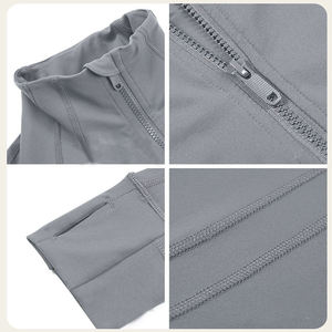 Roregal <b>Women's</b> Nylon Stretch Yoga <b>Running</b> <b>Jacket</b> Autumn Winter Long Sleeve Full Zip Fitness Training Sportswear Activewear Top - Product Image 3