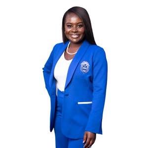 Zeta Phi Beta Royal Blue Suit <b>Set</b> Women Greek Letter Elegant Formal <b>Blazer</b> and Pants Premium Tailored Fit Outfit - Product Image 4