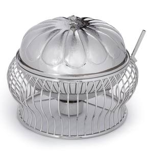 ถาดอุ่นอาหารสแตนเลสสตีลดีไซน์กรงเงินสุดหรู เป็นมิตรกับสิ่งแวดล้อม พร้อมฝาปิดลายหยักแบบหรูหรา เหมาะสำหรับบุฟเฟ่ต์โรงแรม - Product Image 1