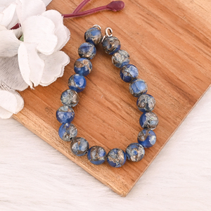 Bracelet en argent sterling 925 avec perles de sodalite naturelle, bijoux en pierres précieuses faits à la main pour unisexe - Product Image 4
