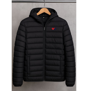 Chaqueta acolchada ligera con capucha para hombre, abrigo de invierno con cremallera, ropa exterior informal, logotipo personalizado, ropa de calle de invierno - Product Image 4