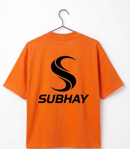 Camiseta Naranja para Hombre con Logo Personalizado en Hombros Caídos |   Camisetas Extra Grandes de Verano SUBHAY de Primera Calidad, 100% Algodón, 240 GSM - Product Image 4
