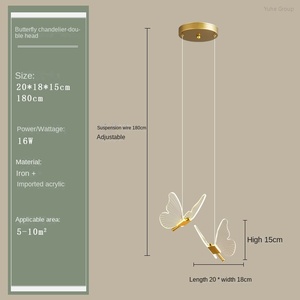 Lámparas de Techo Colgantes LED Modernas Minimalistas de Acrílico con Diseño de Mariposa, Personalizadas y Largas - Product Image 5