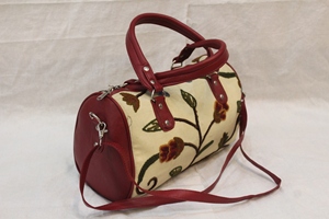 Bolso de lona de Cachemira con bordado Ari, correa de cuero PU, bolso de mano floral, bolso de viaje, logotipo personalizado - Product Image 2