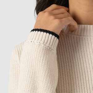 Pull tricoté ample pour femme, style urbain, col en V, patchwork, respirant, style hip-hop streetwear, effet sweat à capuche - Product Image 4