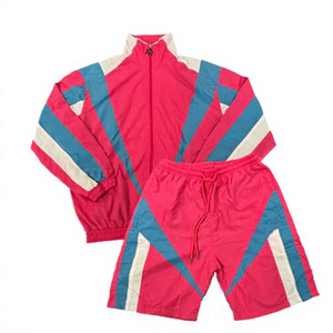 Conjunto de Pantalones Cortos y Chaqueta Cortavientos Casual para Hombre 2026, Transpirable, de Secado Rápido, Poliéster y Nailon, Ropa Deportiva Urbana - Product Image 3