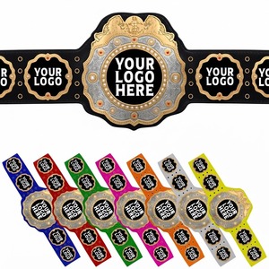 Ceinture de championnat de lutte personnalisée, noir et or, en PU, avec espace pour logo, personnalisation, équipement sportif, personnalisé IWGP - Product Image 1