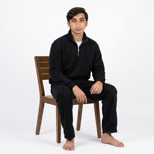 Sweat-shirt personnalisé pour homme à col montant zippé, en molleton de coton épais, coupe décontractée, style streetwear décontracté - Product Image 5