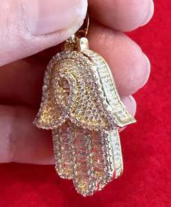 Pendentif Humsa, pendentif main de Fatima, talisman spirituel, collier, pendentif hip hop, pendentif en argent 925, pendentif porte-bonheur, pendentif de protection - Product Image 4