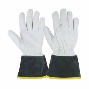Gants de soudage TIG en cuir de chèvre et de vache, protection industrielle des mains, résistants à la chaleur, pour barbecue et lutte contre les incendies - Product Image 1